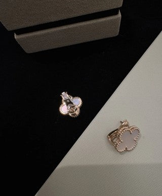 Van Cleef & Arpels Pearl Petal Clover Clip-On Earrings