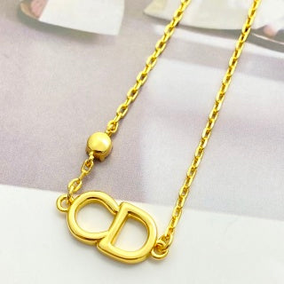 Dior CD Crystal Link Gold Chain Bracelet