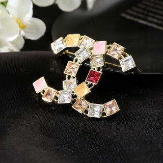 CHANEL Color Mosaic CC Embellished Brooch