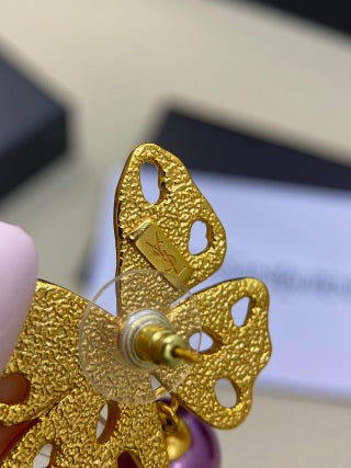YSL Jardin Papillon Améthyste Earrings