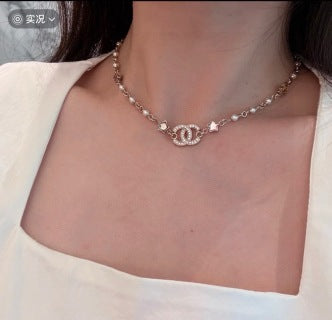 Chanel Pearl Charm Color Chain Necklace