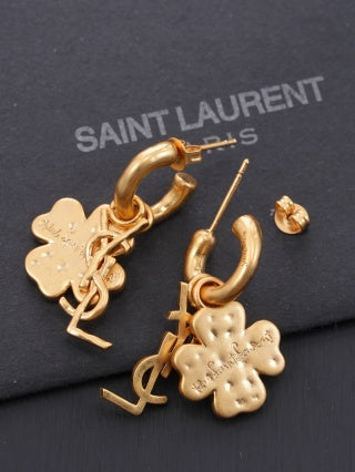 YSL Jardin Trèfle Clover Hoop Earrings