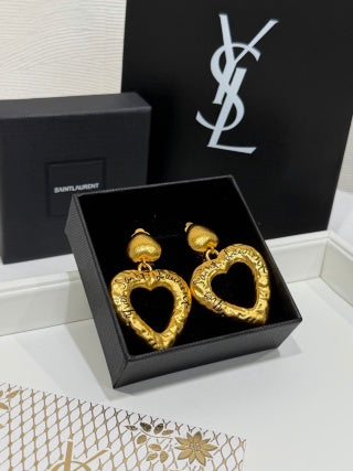 YSL Cœur Baroque Heart Clip Earrings