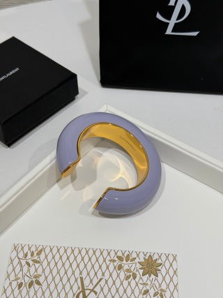 YSL Lumière Resin Gold Cuff Bracelet