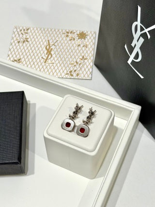 YSL Rouge Éclat Crystal Drop Earrings